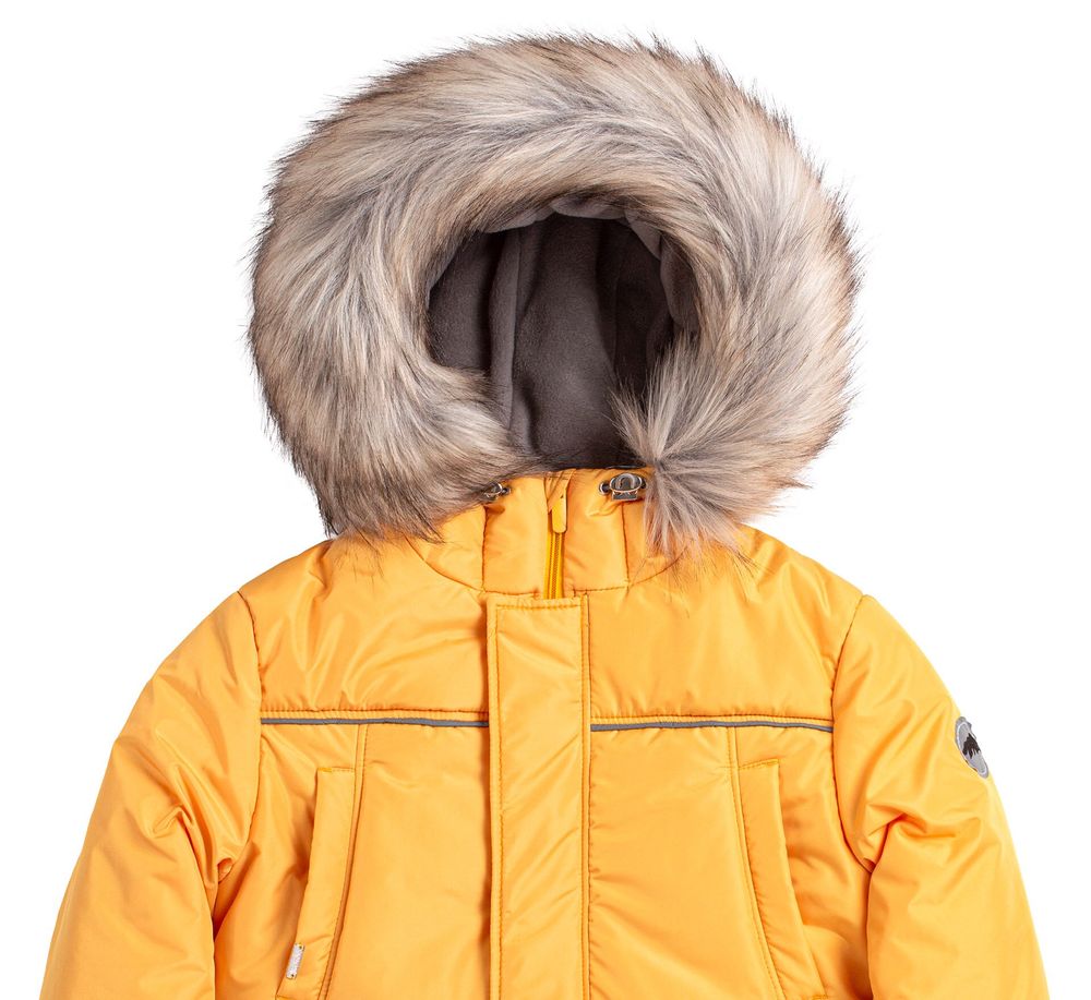 Детская зимняя курточка для мальчика КТ235 охра, 134, Плащевка