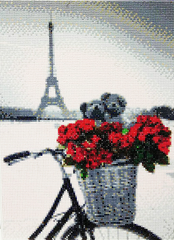 Картина стразами на подрамнику с принт рамою Париж Башня