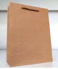 Бумажный крафт пакет с ручками 14х11х6