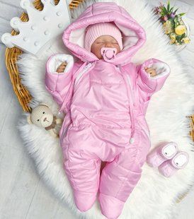 Демісезонний комбінезон Малятко для новонародженої дівчинки рожевий
