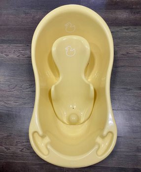 Набор для купания новорожденного ванночка Уточка 86см желтая + горка