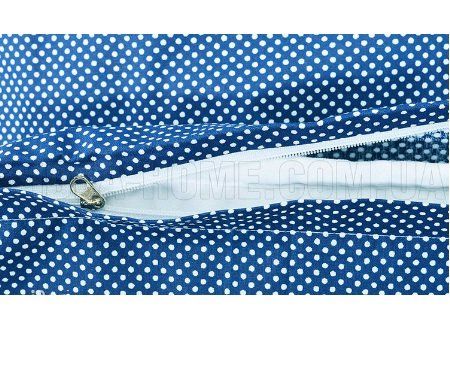 Постельное белье в коляску с вышивкой СЛАДКИЕ МЕЧТЫ горох синий фото, цена, описание