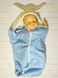 Полотенце для новорожденных с капюшоном Зайка голубой