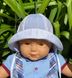 Дитяча панамка біло - блакитна клітинка, обхват голови 48 см, Текстиль