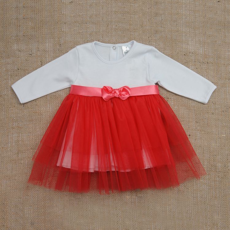 Дитяча сукня Ніжність - 2 для дівчинки інтерлок + фатин червона