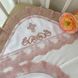 Махровая крыжма уголок Світлинка белая + пудровое кружево для крещения малышей