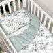 Змінний комплект постільної білизни у ліжечко для новонароджених Евкаліпт (підковдра, наволочка, простирадло)