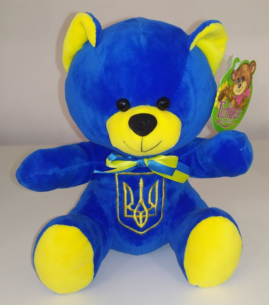 Мягкая игрушка Мишка Украинский голубой, Синий, Мягкие игрушки МЕДВЕДИ, до 60 см