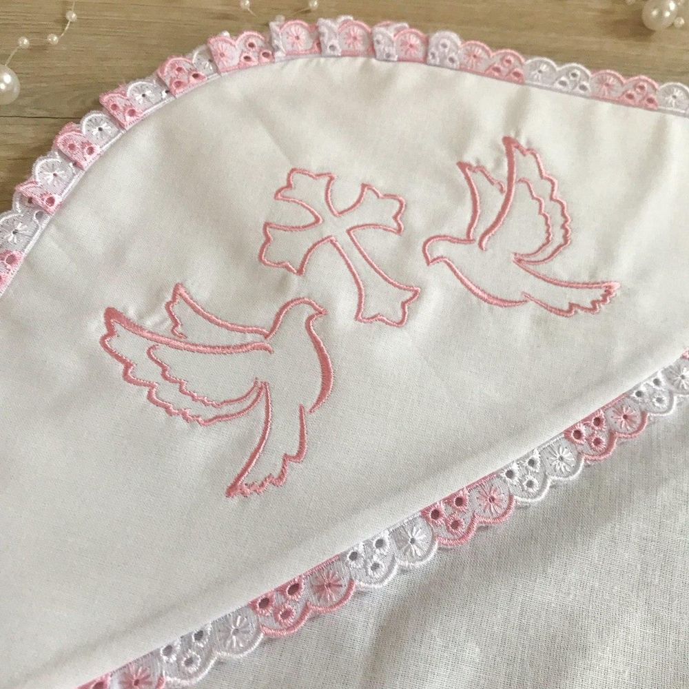 Крыжма из миткаля Святкова розовая вышивка