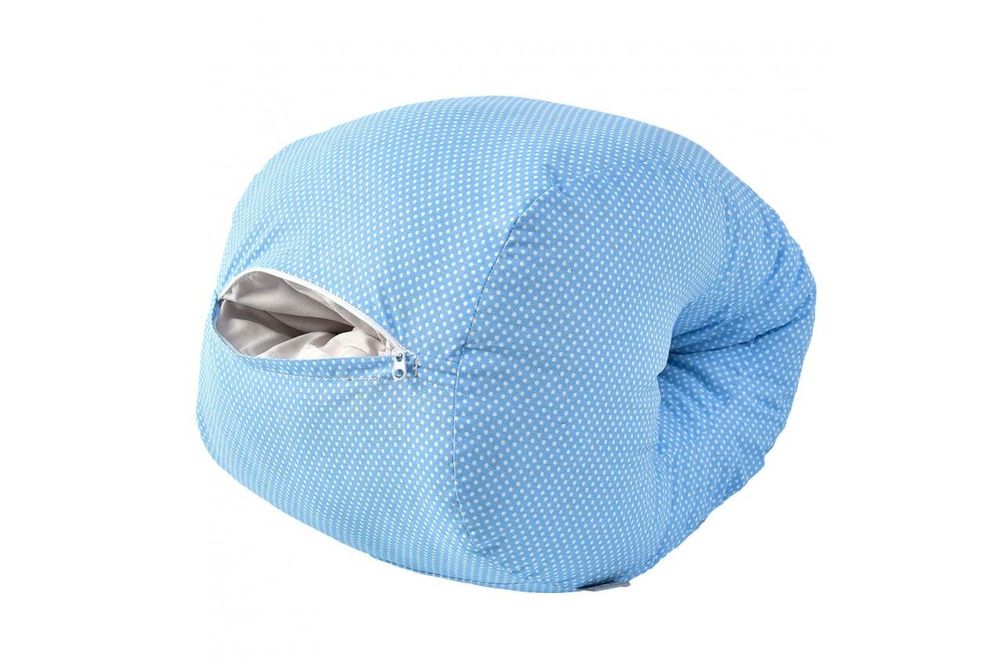 Подушка для годування міні Китенок блакитний горошок, Блакитний