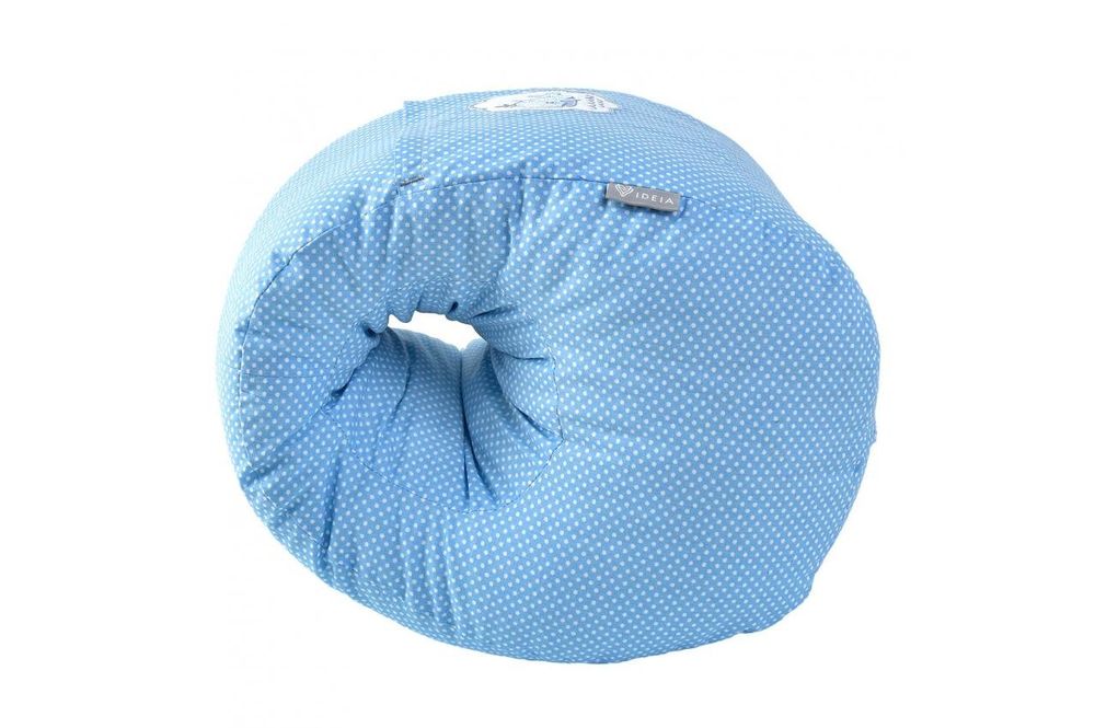 Подушка для кормления мини Китенок голубой горошек, Голубой