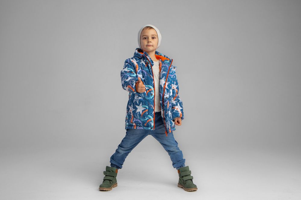 Зимняя куртка Білі Зірки для мальчика с термоутеплителем, 92, Плащевка, Куртка