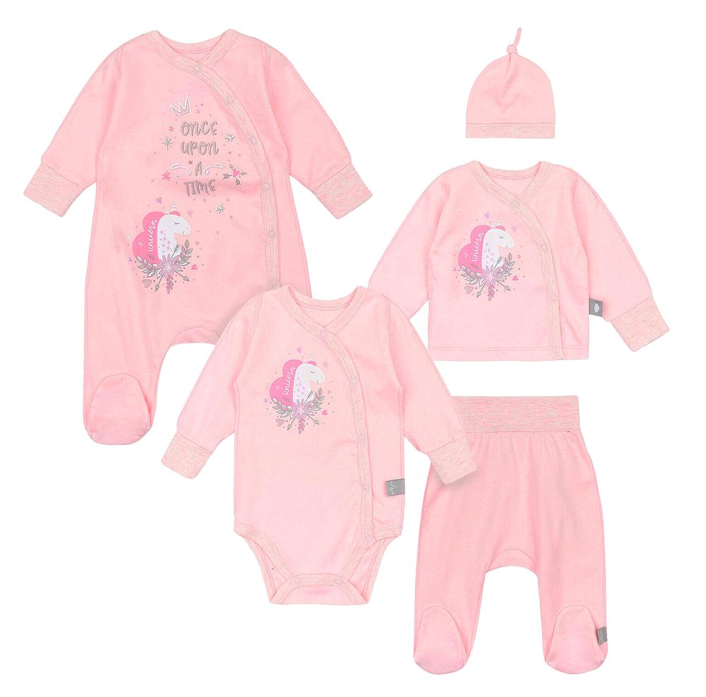 Купить набор Единорожки розовый для новорожденной девочки в подарочной упаковке