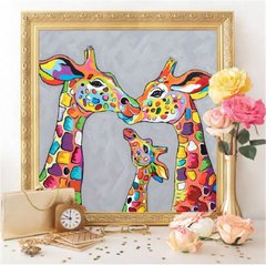 Алмазная мозаика на подрамнике giraffe family