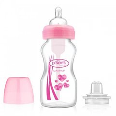 Пляшка-поїльник з широкою шийкою, зі змінним носиком і соскою 3-го рівня, 270 мл, колір рожевий, 1 шт. в упаковці, Рожевий, 270 мл, Пляшка - поїльник 2 в 1