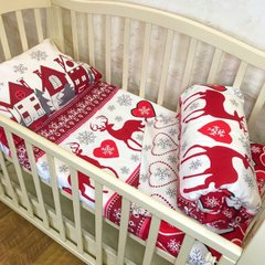 Фланелевый сменный постельный комплект Зимняя сказка для новорожденных