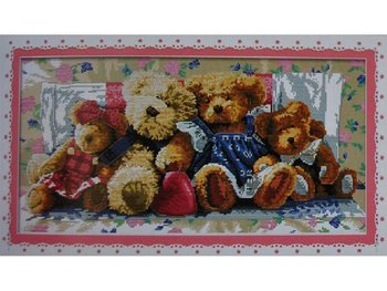 Наборы для вышивания крестом с рисунком на канве 67х38 Плюшевые медведи