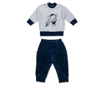 Дитячий велюровий костюм Байкер на малюка, 74, Велюр, Костюм, комплект