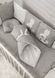 Детский комплект в кроватку для новорожденного с бортиками на три стороны кроватки Зайка серый