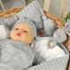 Вязаный комбинезон с шапкой Grey для новорожденных, 56-62, Вязаное полотно