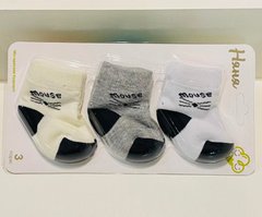 Носочки для новорожденных Усики 3 пары, Разноцветный, 0-3 месяца
