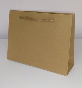 Бумажный крафт пакет с ручками 25х20х9, Маленькие, Однотонные