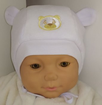 Утеплена велюрова шапочка УМКА для малюків і новонароджених біла