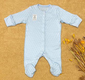 Летний человечек для новорожденных Ажур мультирипп голубой, 56, Мультирипп