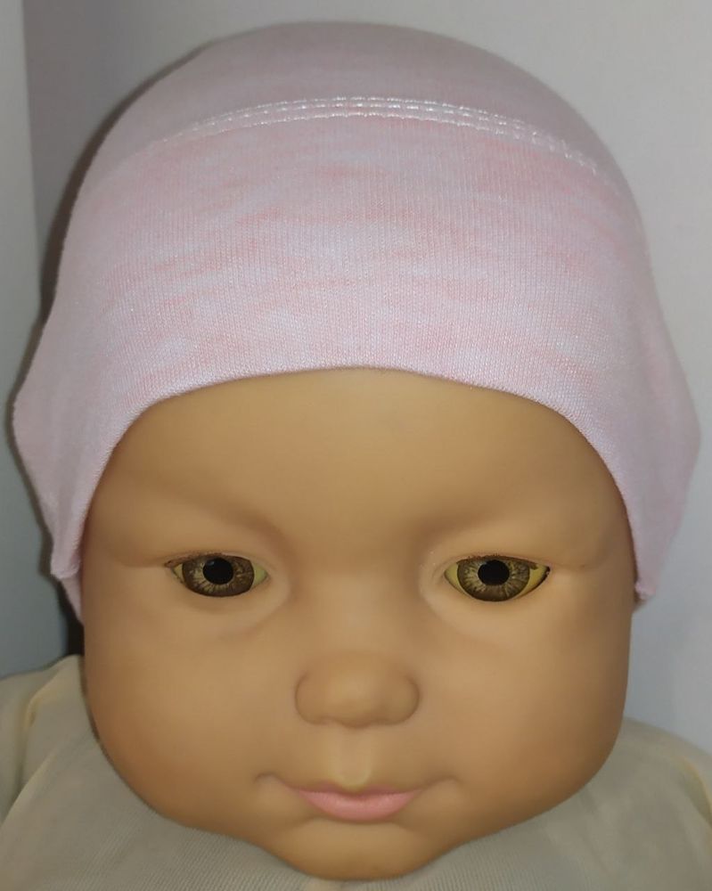 Шапочка для малюків 0-3 та 3-6 місяців рожева 100% бавовна
