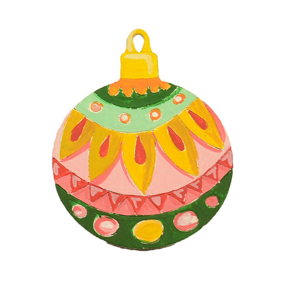 Фото, купить *Набор для творчества "Роспись акриловыми красками "Новогодние игрушки-шарик и елочка", цена 101 грн