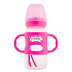 Пляшка-поїльник з широкою шийкою і силіконовими ручками, 270 мл, колір рожевий, 1 шт. в упаковці, Рожевий, 270 мл, Пляшка - поїльник 2 в 1