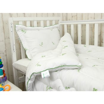 Легкое детское зимнее стеганое одеяло 140х105 см + подушка 40х60 см бамбук