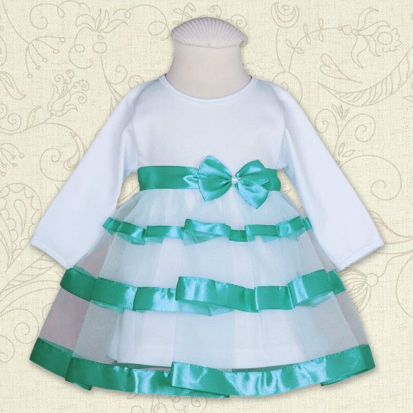 Платье Маленька Леді для малышки бирюзовое интерлок