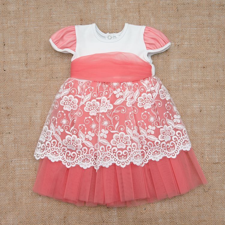 Літня ошатна сукня Сяйво для дівчинки персикова