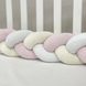 Бортик захист коса для дитячого ліжечка білий рожевий молочний 120, 220 чи 360 см