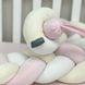 Бортик захист коса для дитячого ліжечка білий рожевий молочний, бортики без постілі, Довжина коси 2.2 м