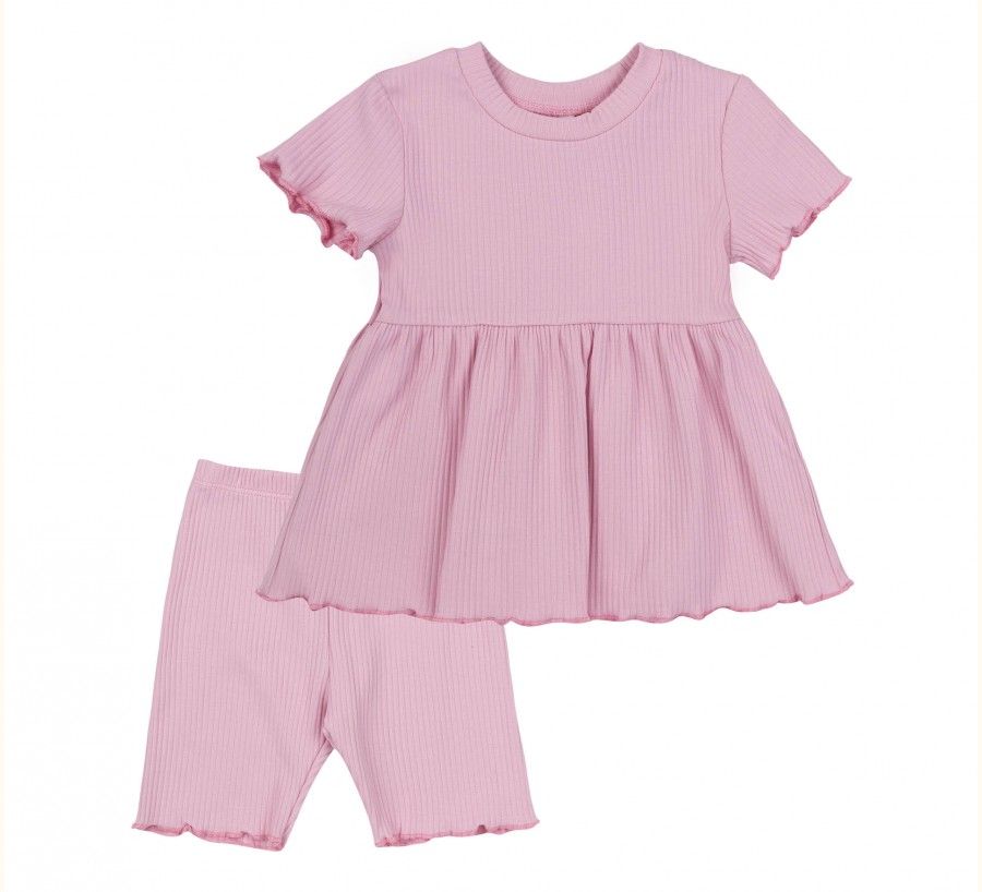 Літній костюм Тепле Літо для дівчинки світло-рожевий