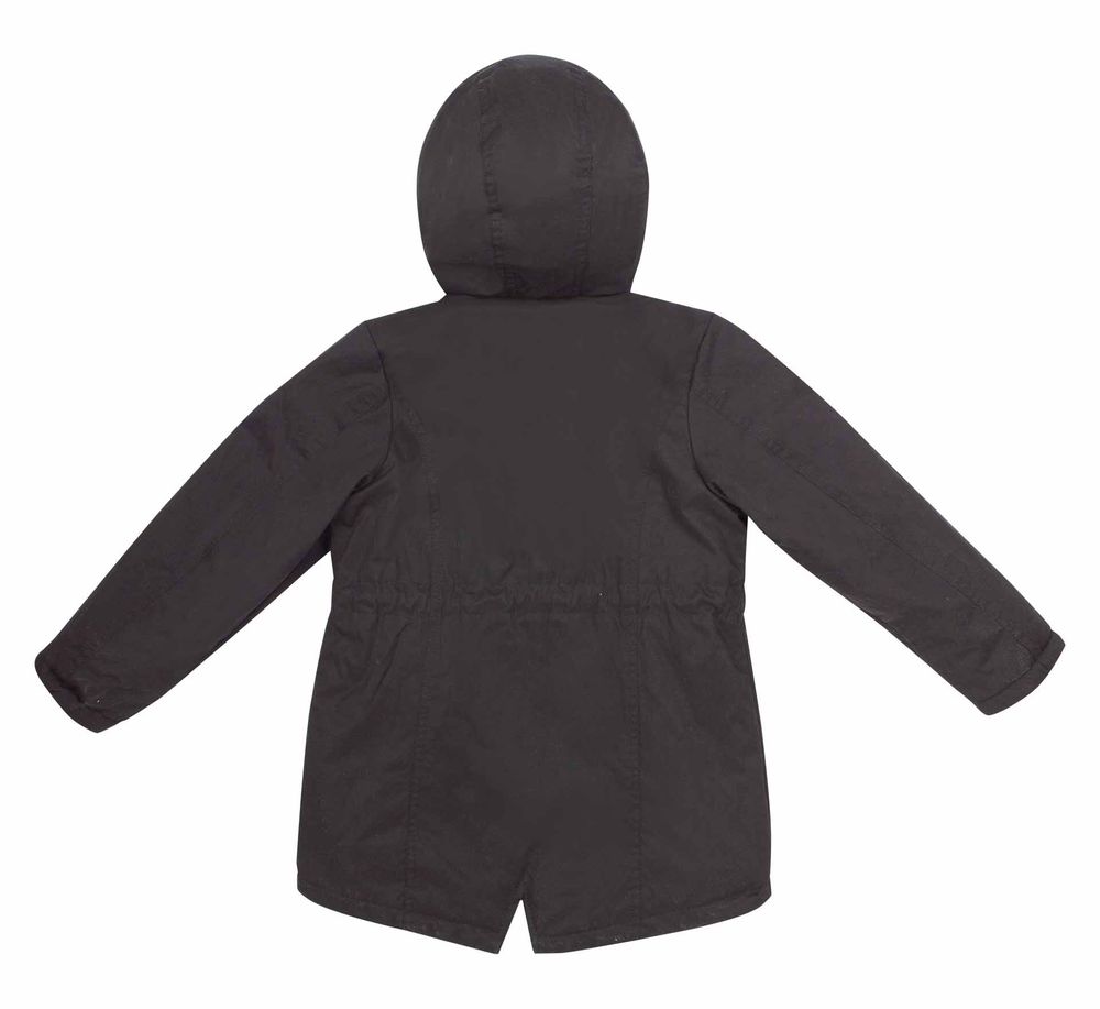 Детская демисезонная куртка для девочки парка черная, 104, Плащевка