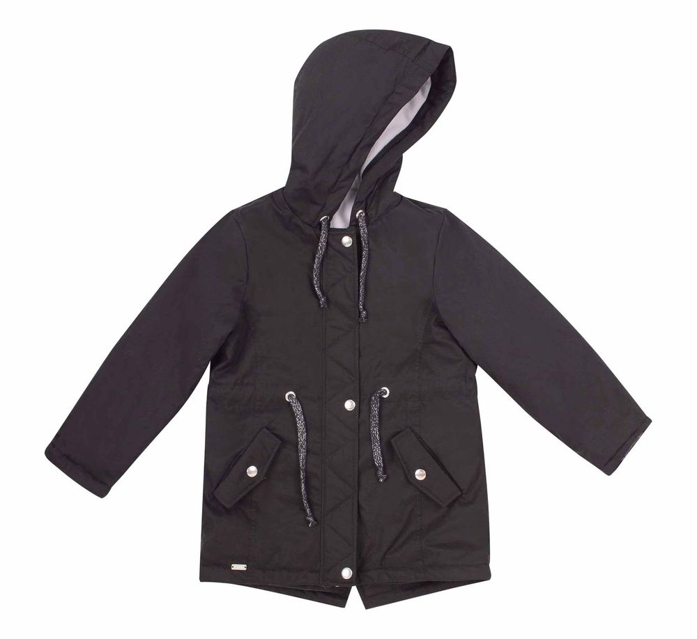 Дитяча демісезонна куртка для дівчинки парка чорна, 104, Плащівка