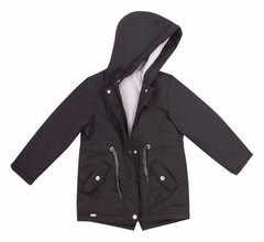 Детская демисезонная куртка для девочки парка черная, Черный, 104, Плащевка