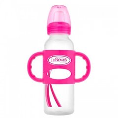 Бутылочка-поильник с узким горлышком и силиконовыми ручками, 250 мл, цвет розовый, 1 шт. в упаковке, Розовый, 250 мл, Бутылочка - поильник 2 в 1