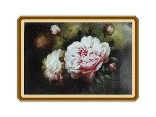 Набори для вишивання хрестом з малюнком на канві 70х50 Peony