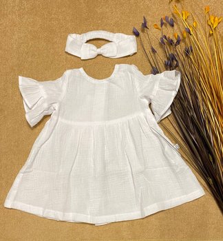 Ошатний комплект Ліра сукня + пов'язка для новонародженої