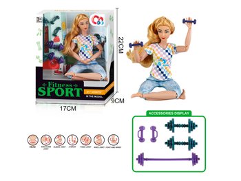 Фото, купити Лялька йогиня з спортивними аксесуарами , розмір 29 см, ціна 402 грн