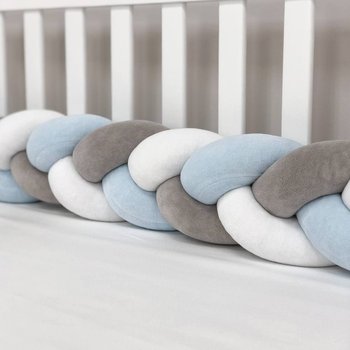 Бортик захист коса для дитячого ліжечка білий сірий блідо-блакитний 120, 220 чи 360 см
