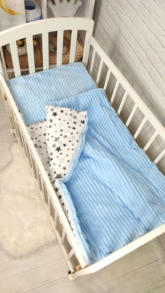 Сменное постельное белье для новорожденных Шиншилла голубая фото, цена, описание