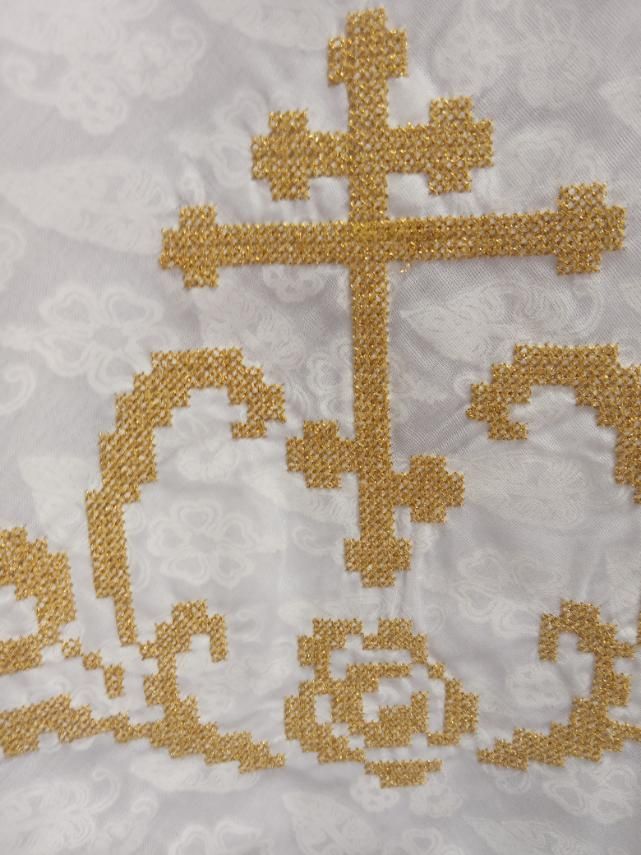 Рубашечка халатик для крещения Золотой Крестик