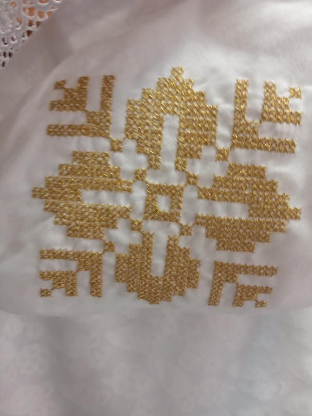 Рубашечка халатик для крещения Золотой Крестик