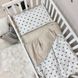Сменный постельный комплект в кроватку для новорожденных Серо-бежевые сердца, 90х110 см