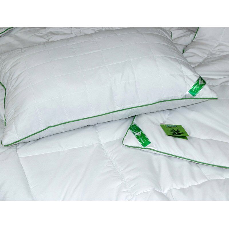 Силиконовое одеяло "Aloe Vera" с пропиткой Алое Вера 140х205 см, 140х205см (±5 см), Демисезонное одеяло, Антиаллергенное волокно, Микрофибра